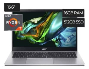 Notebook Acer Aspire 3 Ryzen 7 7730u 16gb Ram 512gb Ssd Pantalla 15.6 Full Hd Windows 11